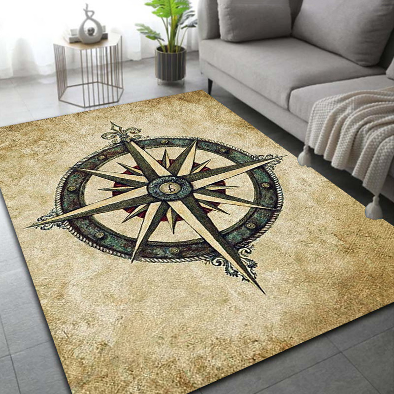 Commercial Kitchen Mats - Retro Kompas Kaart Wereldkaart Gebied Tapijt,