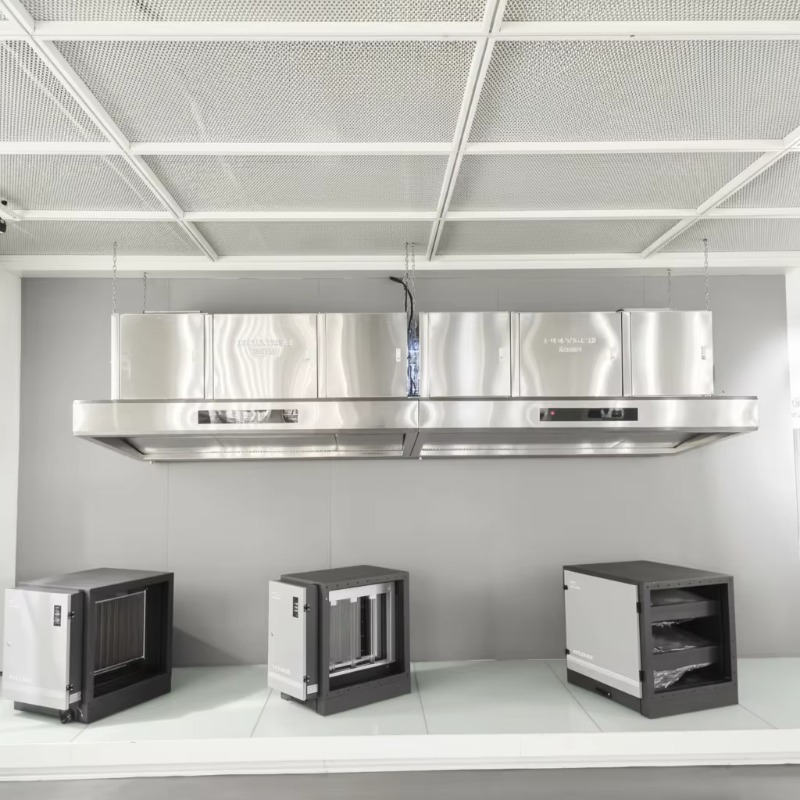 Commercial Kitchen Exhaust Hood - Commerciële aanpasbare 201 roestvrijstalen 98% keukenafzuigkap