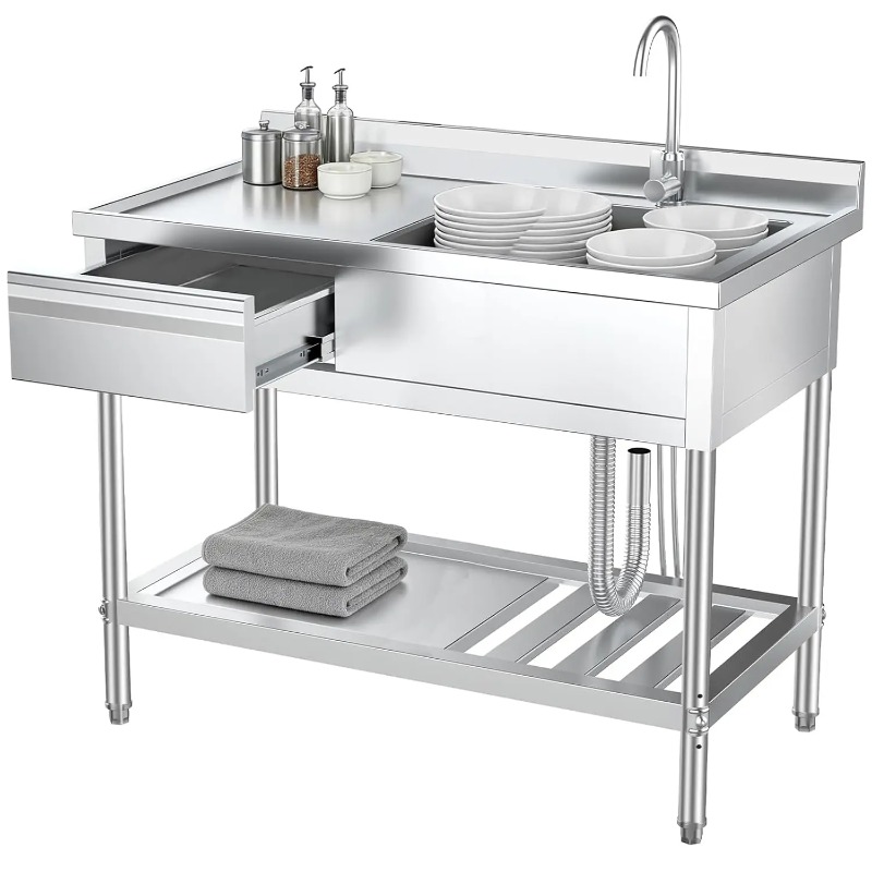 RVS spoelbak met laden & afvoe - Commercial Kitchen Plumbing recensie en prijs
