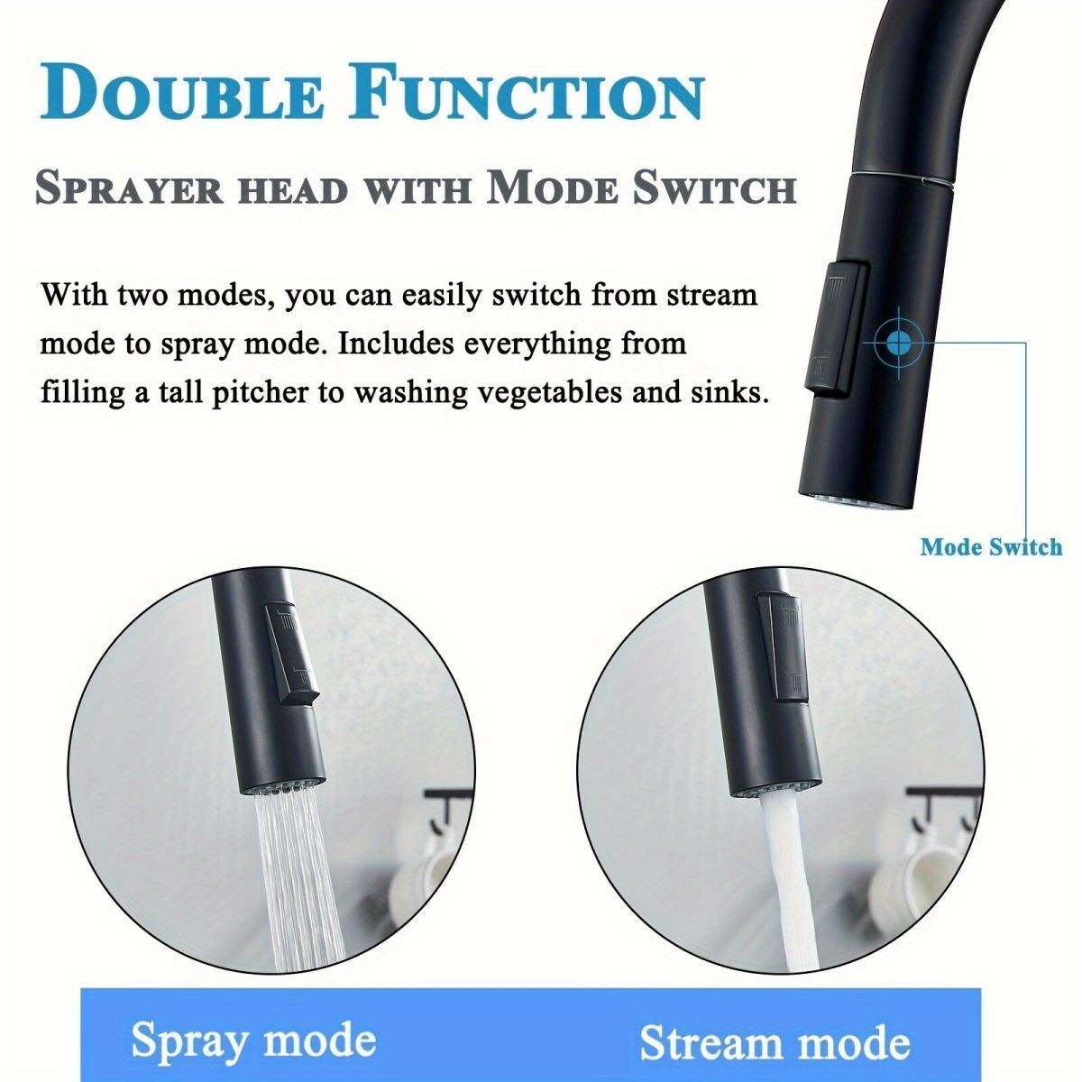 Zwarte keukenkraan met twee fu - Commercial Kitchen Faucets recensie en prijs